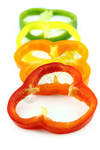 色彩多彩的甜甜胡椒片美食饮食卫生香料橙子辣椒营养烹饪食物胡椒图片