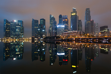 夜晚现代城市天际地标照明天空办公室风景市中心旅行玻璃金融建筑图片