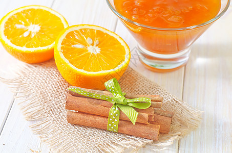 橙果酱玻璃柠檬营养勺子橙子季节烹饪早餐小吃香橼图片