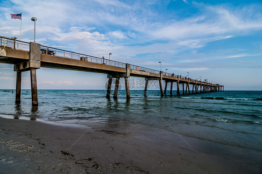 佛罗里达海滩景波浪反射地平线海岸天气蓝色海滩太阳风暴阳光图片