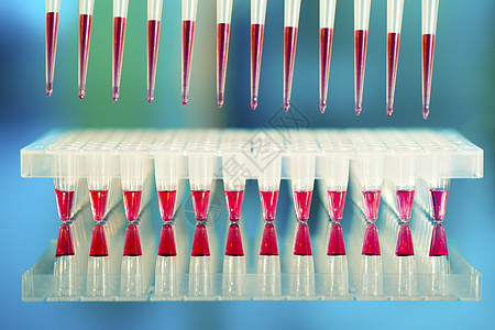 PCR DNA放大工具 96口径板和自动生物dna癌症微管宏观化验亲子剪辑样本塑料图片