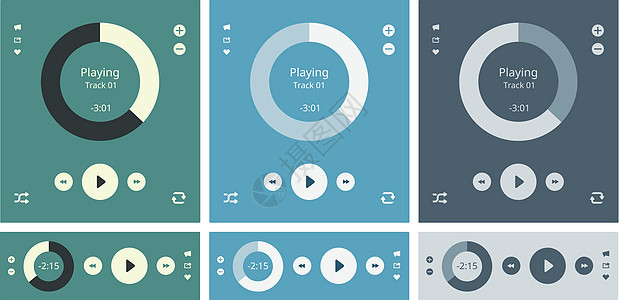 媒体播放器矢量界面图片