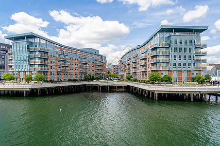 波士顿天线商业市中心城市摩天大楼全景码头蓝色建筑物建筑学港口图片