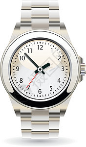 银色手表反射小时插图跑步办公室时间指针数字金属圆圈图片