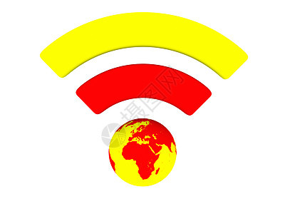 亮亮的 WWFi 符号行星互联网上网热点红色网吧插图黄色网络图片