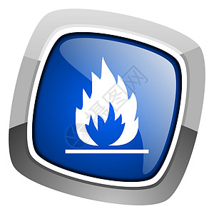 火焰图标互联网壁炉正方形商业按钮警报蓝色合金钥匙网络图片