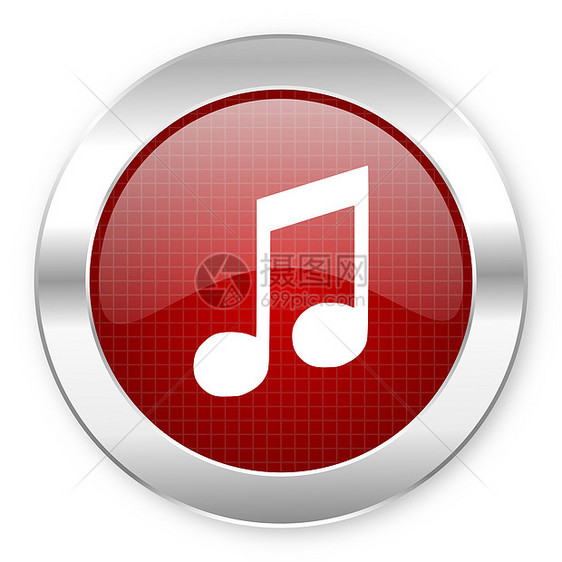 音乐图标白色互联网钥匙商业网络红色歌曲艺术圆圈合金图片