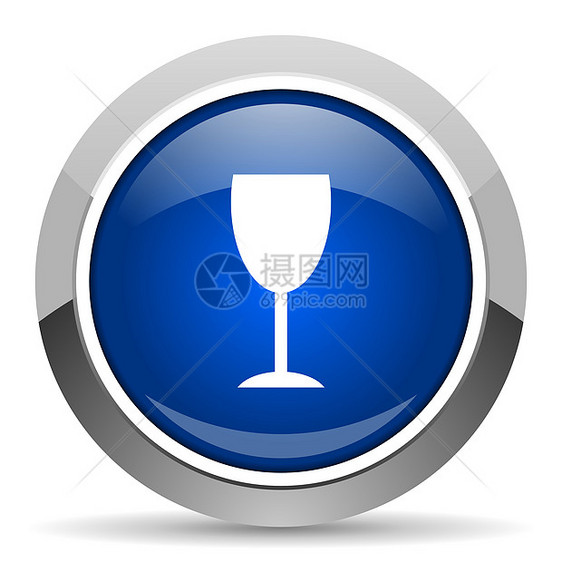 玻璃图标互联网合金香槟藤蔓商业网络按钮餐厅酒精蓝色图片