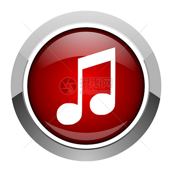 音乐图标互联网红色合金乐器网络圆圈商业音乐播放器笔记艺术图片