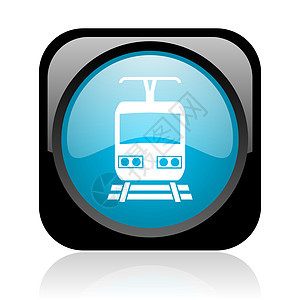 黑色和蓝色列列车网络灰色图标图片