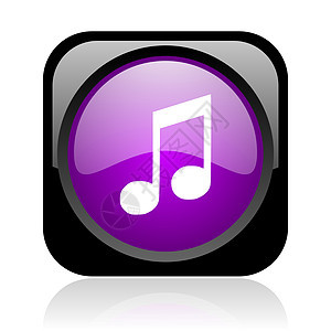 黑色和紫色广场网络光亮图标菜单歌曲白色互联网乐器控制玩家按钮旋律音乐会图片