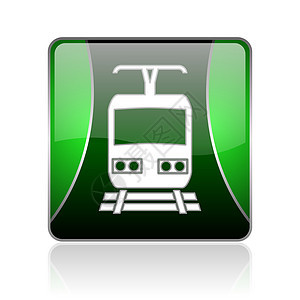 黑色和绿色的列车网络灰色图标互联网电车火车站正方形货物火车铁路运输速度乘客图片