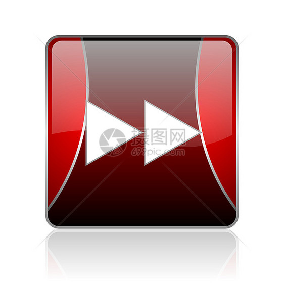 滚动红色正方形网络闪光图标玩家倒带视频音乐播放器歌曲喷射电视控制录音机音乐图片