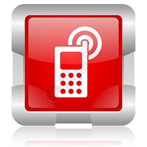 手机红方网络闪光图标按钮服务互联网网站商业正方形数字红色蜂窝地址图片