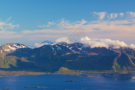 微微做福戈岛洛福顿岛风景海岸线背景