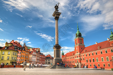 波兰华沙的旧城建筑学城市历史性吸引力景观文化柱子地标皇家蓝色图片