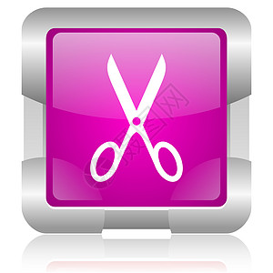 粉红色平方网络闪光图标头发粉色金属美发互联网商业美容师正方形紫色网站图片