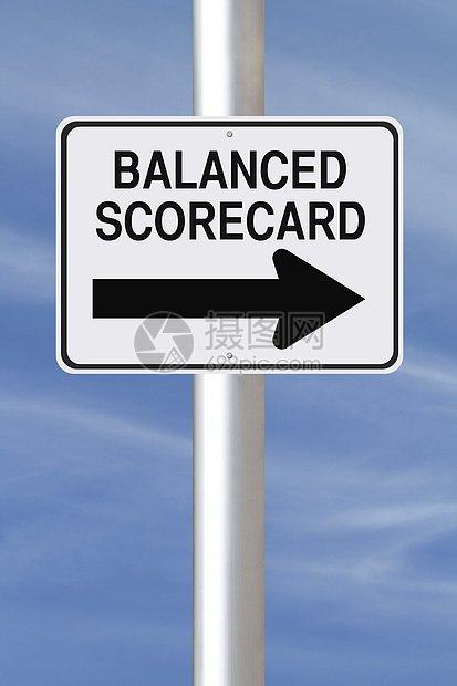 平衡计分卡理念分卡目标路标绩效标志街道交通战略商业图片