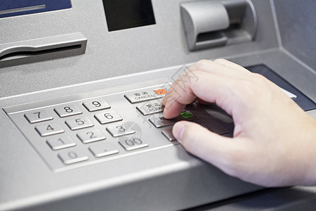 人手输入了银行现金机针码女性借方安全消费者信用键盘塑料储蓄财富金融图片