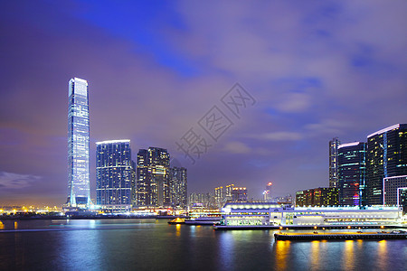 香港市中心九龙景观码头建筑金融天际港口城市办公室天空玻璃图片