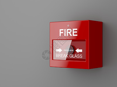 火警警报危险情况玻璃按钮救援盒子安全冒险图片