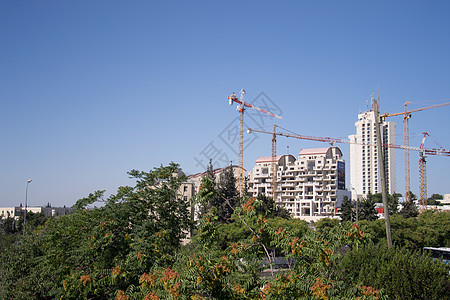 建造住宅建筑起重机水平结构摄影都市景观风光房地产工程设备图片