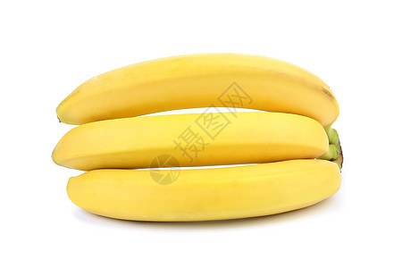 一群被孤立在白种背景上的香蕉小路饮食水果组织剪裁白色热带宏观黄色小吃图片