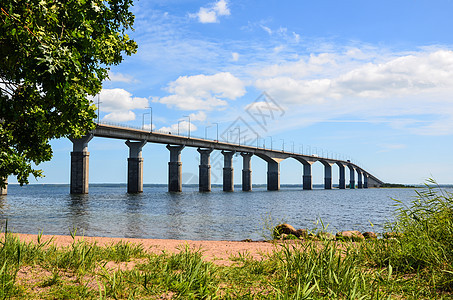 瑞典奥兰桥场景天空运输地平线土地基础设施芦苇旅游蓝色旅行图片