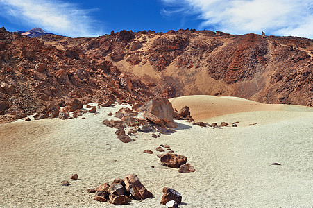 火山景观顶峰巨石岩石峡谷环境砂岩干旱悬崖沙漠碎石图片