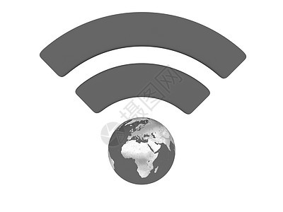 灰色无线Fi符号网吧热点上网互联网网络行星插图背景图片