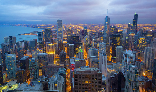 芝加哥海岸线海岸市中心建筑物地标城市摩天大楼天际建筑学天空图片
