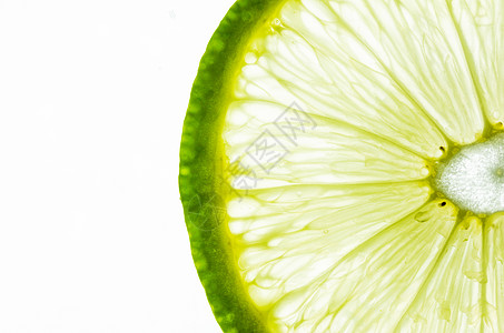 柠檬切片水果绿色宏观白色背景图片