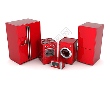 家用家用电器插图烤箱清洁工烹饪红色蒸汽按钮家庭煤气灶洗衣店图片