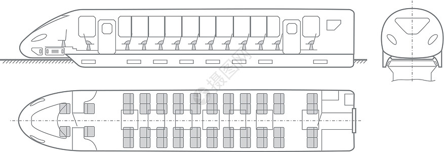 快速火车插图民众设计艺术品铁路乘客运输磁悬浮交通工具草图图片