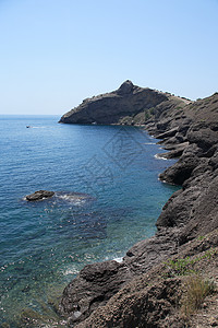 蓝湾支撑导航自由生态空气海岸地平线航海环境岩石背景图片