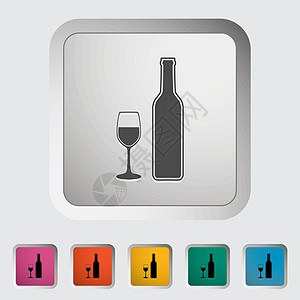葡萄酒图标黑色派对红色绘画酒精液体玻璃酒杯饮料藤蔓图片