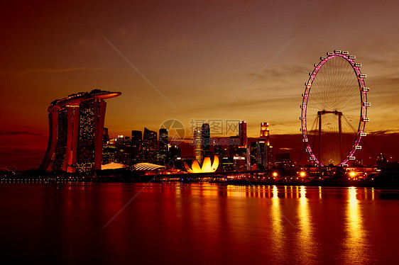 新加坡天线街道城市码头剧院反射民众国家天际交通地标图片