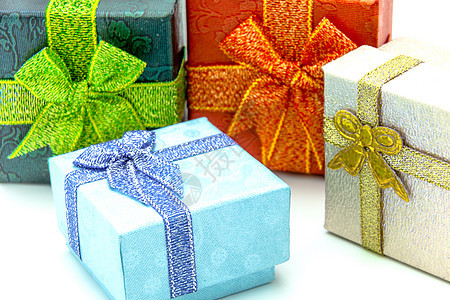礼品盒礼物红色丝带念日庆祝盒子惊喜展示蓝色生日图片