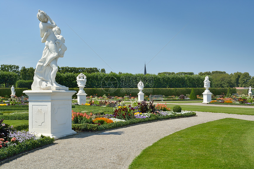 德国汉诺威的花园中带有雕塑的花园公园建筑学花坛风格雕像花瓣叶子草地娱乐文化图片