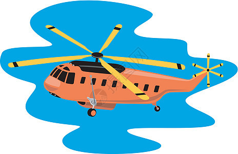 直升机斩波器复古航班飞行飞机菜刀插图背景图片