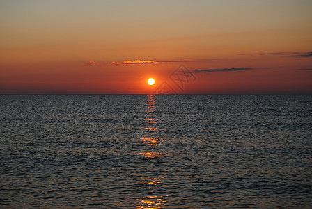 日落太阳海滩红色天空海岸海洋背景图片
