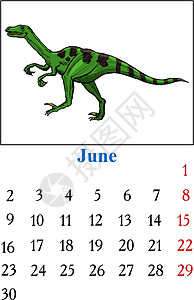 2014年6月日历动物手工手绘时间科学艺术卡通片季节恐龙图片