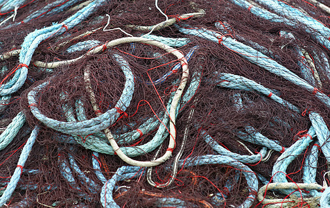 捕鱼渔网绳索工业海洋图片
