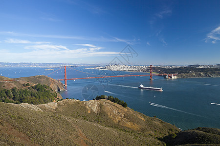 旧金山金门桥全景大桥旅游海洋旅行天空蓝色城市商业地标假期办公室图片