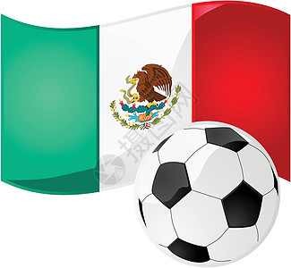 墨西哥足球杯子运动旗帜插图世界国家背景图片