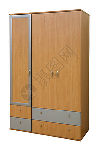木制衣柜木头金属家具贮存梳妆台小路灰色橱柜内阁房间背景图片