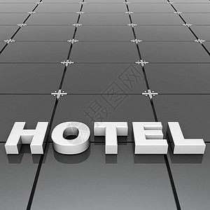 体积字形美丽标志招牌酒店建筑背景图片