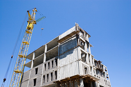 新贸易大楼进步首都材料水泥家园墙壁建设者男人起重机资本家图片