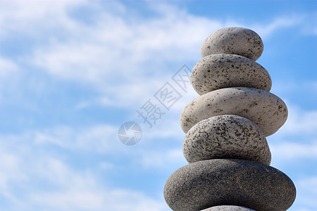 石头精神沉思蓝色成就进步想像力团体卵石平衡建筑图片