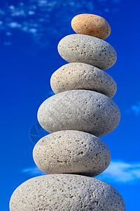 石头成就平衡建造沉思团体艺术组织想像力进步蓝色图片